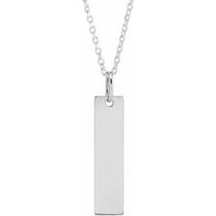 14kt Engravable Bar Pendant