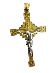 14kt Two-Tone Crucifix Cross
