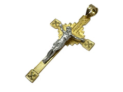 14kt Two-Tone Crucifix Cross