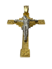14kt Two-Tone Crucifix Cross