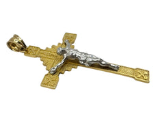 14kt Two-Tone Crucifix Cross