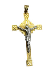 14kt Two-Tone Crucifix Cross