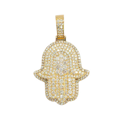 14kt Hamsa Diamond Pendant 4.50ct