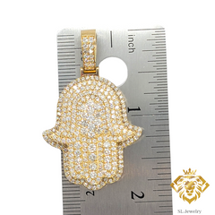 14kt Hamsa Diamond Pendant 4.50ct