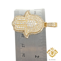 14kt Hamsa Diamond Pendant 4.50ct