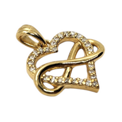 Diamond Heart Infinity Pendant - 14kt