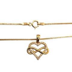 Diamond Heart Infinity Pendant - 14kt