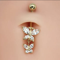 14kt Butterfly Belly Ring