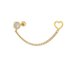 Chain Earring - 14kt Solid Yellow Gold