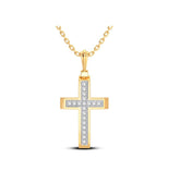 3D Cross Pendant - Natural Diamonds