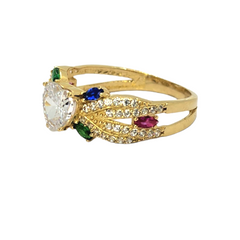 Heart Shaped Stone Ring CZ - 10kt