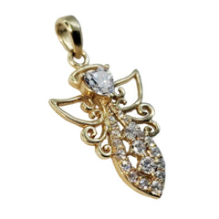 14kt Yellow Gold CZ Angel