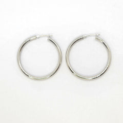 14kt White Gold 3mm Hoops - 1.5"inch