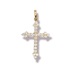 14kt Gold Cross with Stones