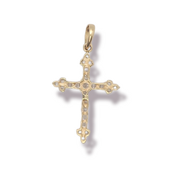 14kt Gold Cross with Stones