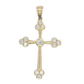 14kt Yellow Gold Cross with Stones