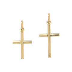 14kt Yellow Gold Hollow. Squared Cross