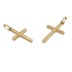 14kt Yellow Gold Hollow. Squared Cross