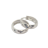 14kt White Gold 3.7mm Huggie Hoops 0.55"inches