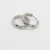 14kt White Gold 2.40mm Huggie Hoops 0.45"inch