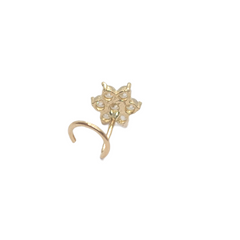 14kt Yellow Gold Flower Nose Ring Screw Back