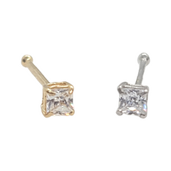 14kt Nose Pin - Square Stone