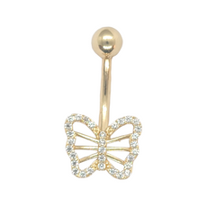 14kt Yellow Gold Butterfly Belly Ring