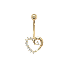 14kt Heart Belly Ring