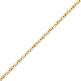 14kt Tri-Color4 Gold 2.0mm Fancy Chain Link