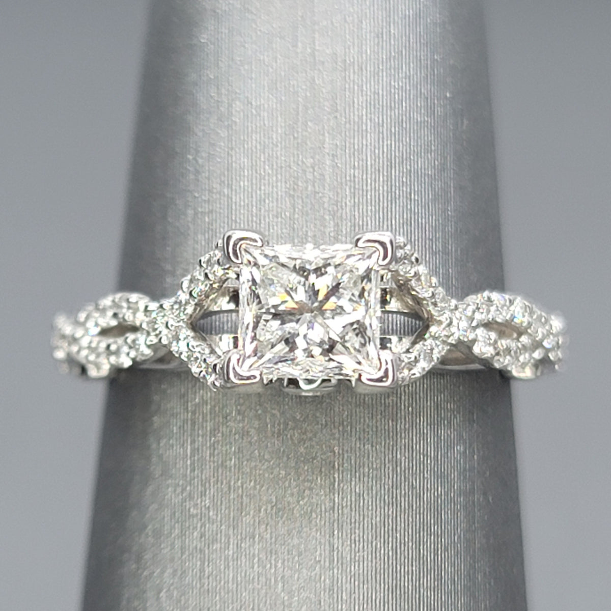14kt Princess Cut Diamond Engagement Ring 1.20ctw