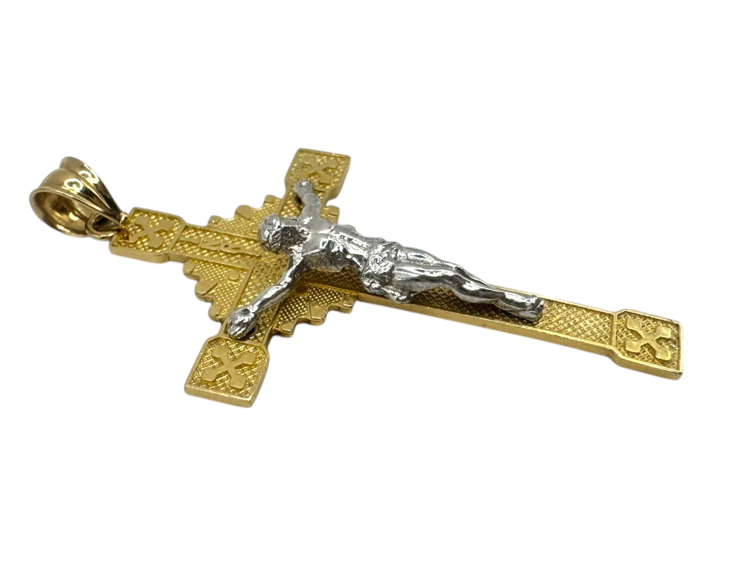 14kt Two-Tone Crucifix Cross