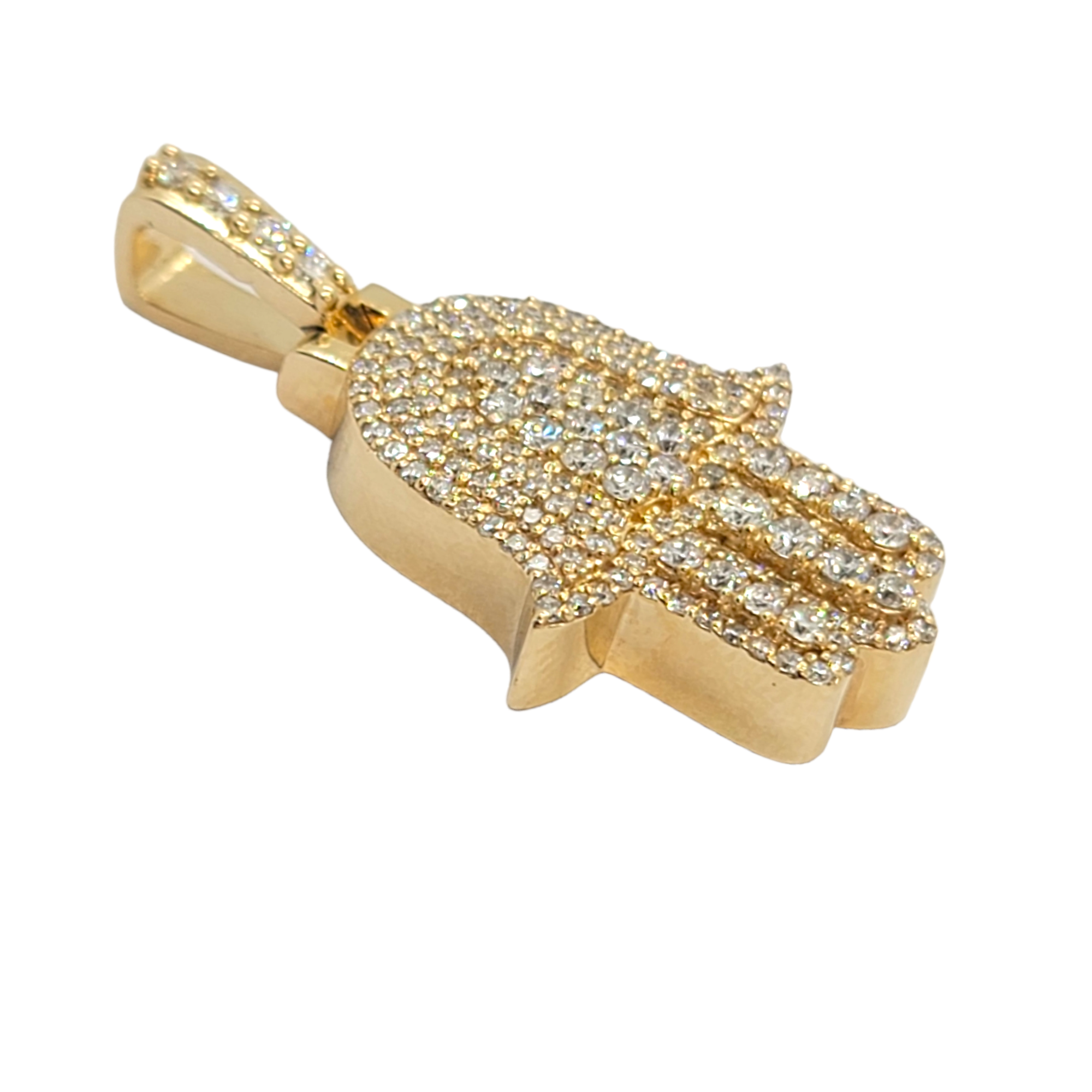 14kt Hamsa Diamond Pendant 1.35ct
