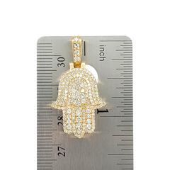 14kt Hamsa Diamond Pendant 1.35ct