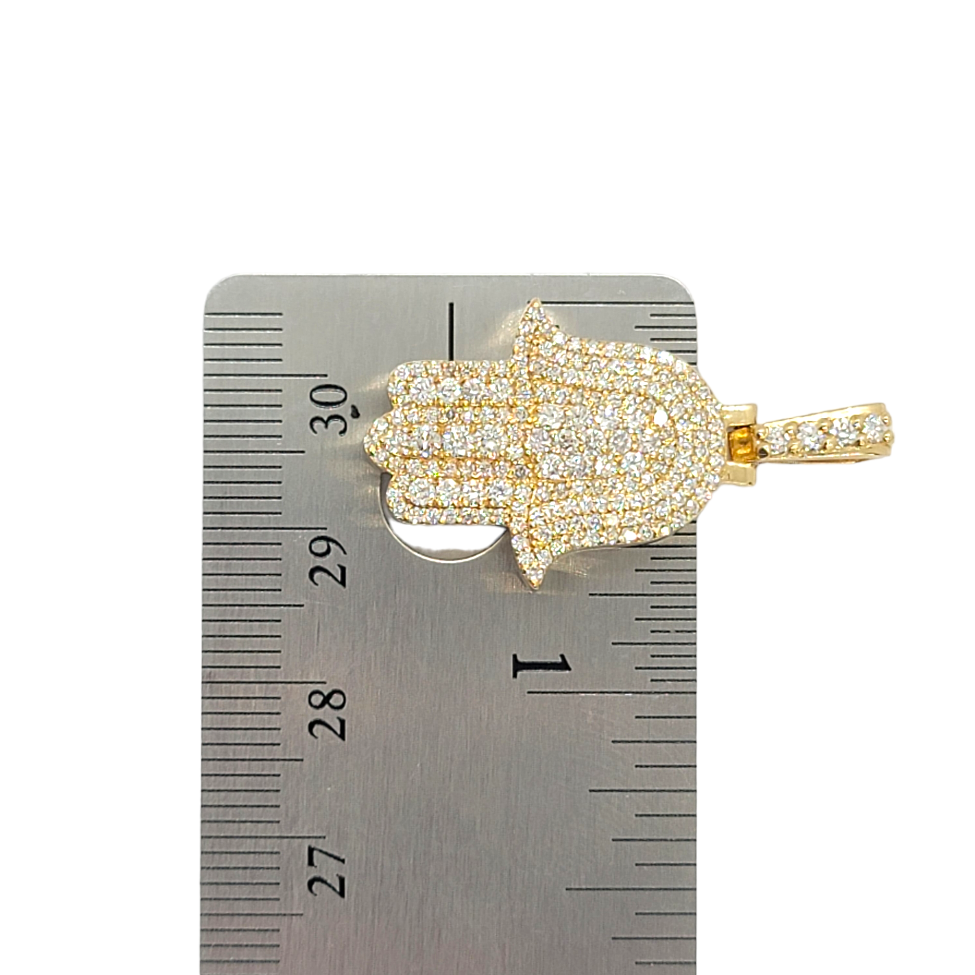 14kt Hamsa Diamond Pendant 1.35ct