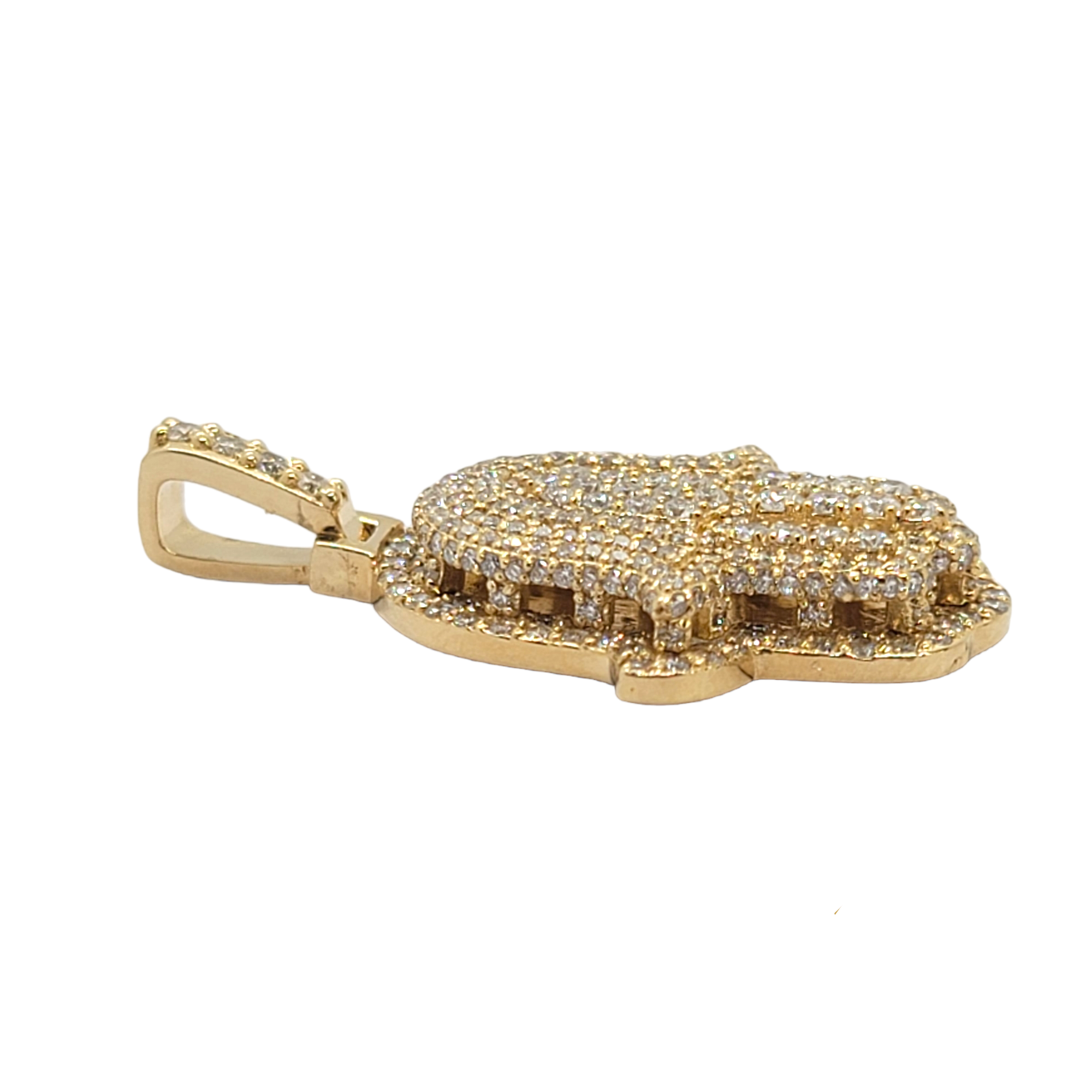 14kt Hamsa Diamond Pendant 2.35ct