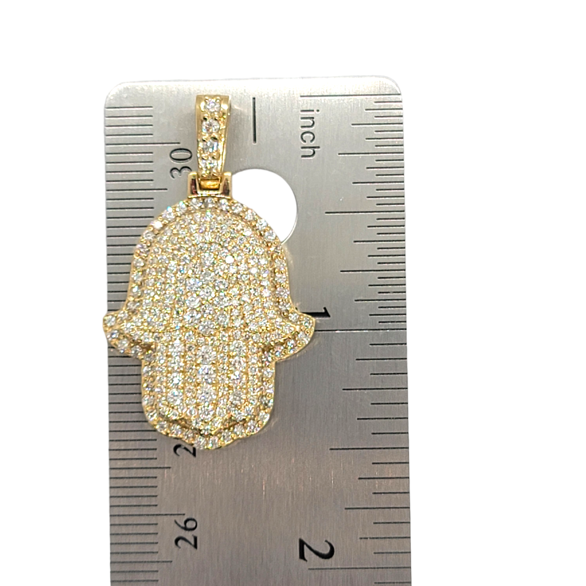 14kt Hamsa Diamond Pendant 2.35ct