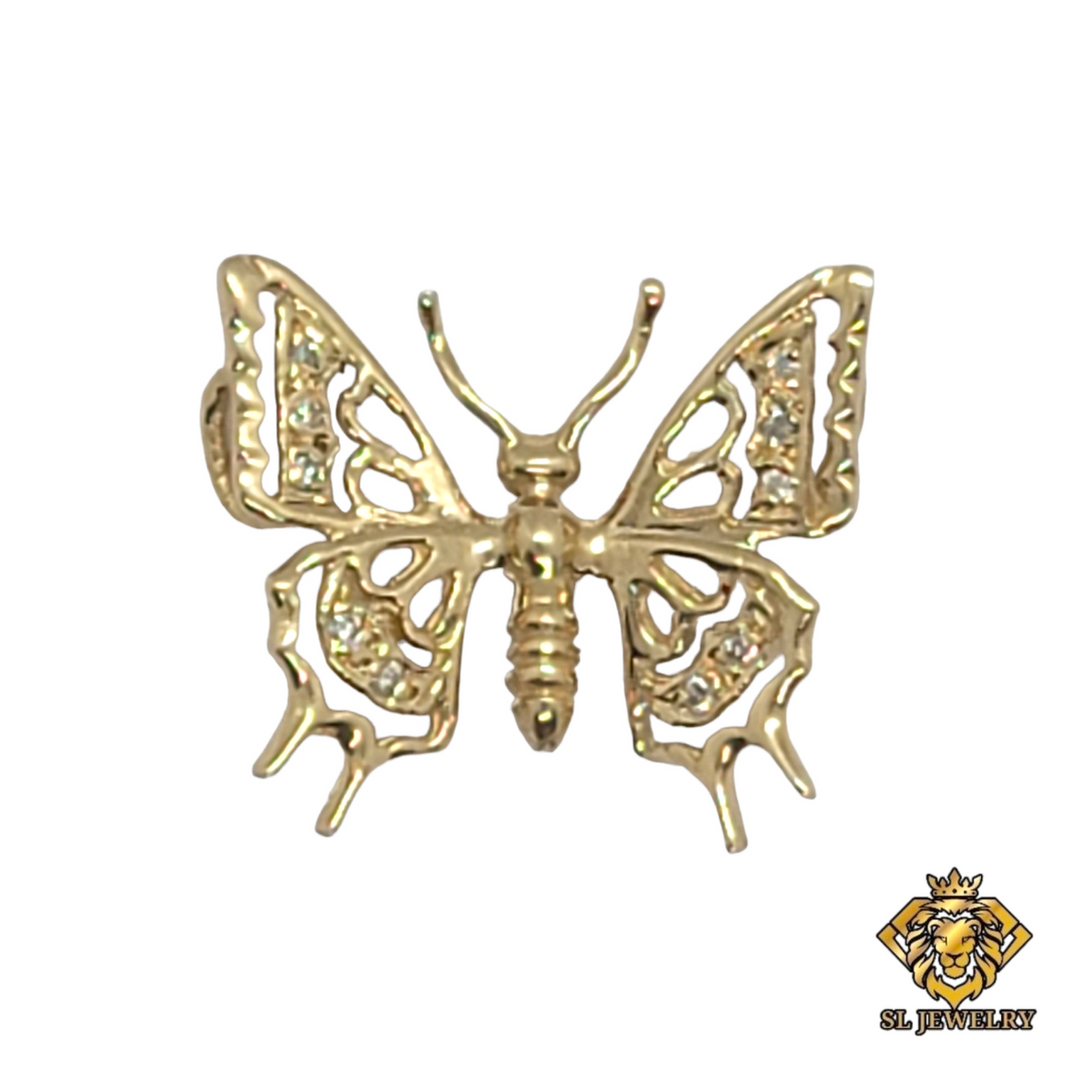 14kt Butterfly Diamond Pendant