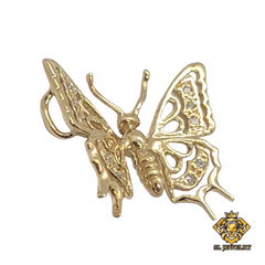 14kt Butterfly Diamond Pendant