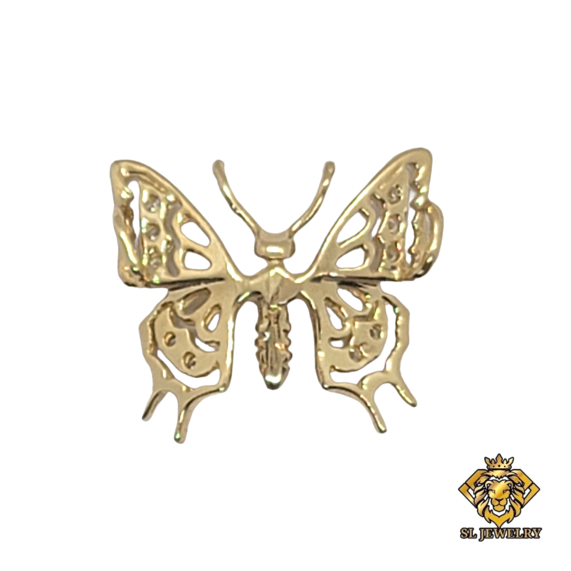 14kt Butterfly Diamond Pendant