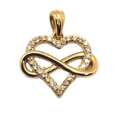 Diamond Heart Infinity Pendant - 14kt