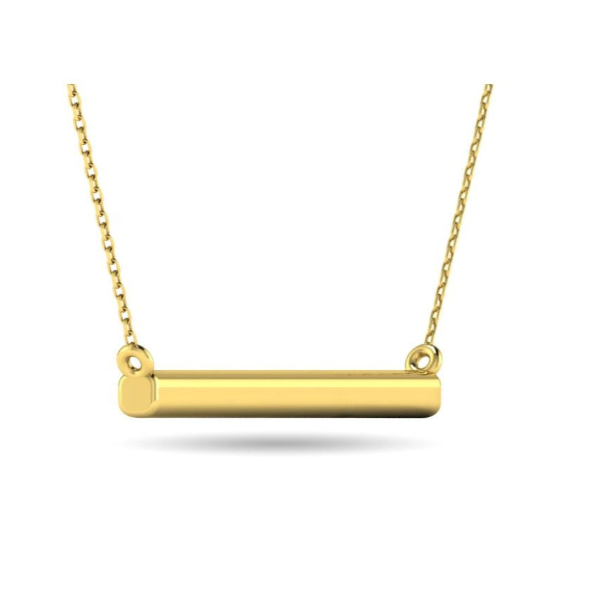 10kt Yellow Gold 0.10ct White Diamond Bar Necklace