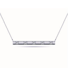 10kt White Gold 0.10ct White Diamond Bar Necklace