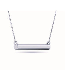 10kt White Gold 0.10ct White Diamond Bar Necklace